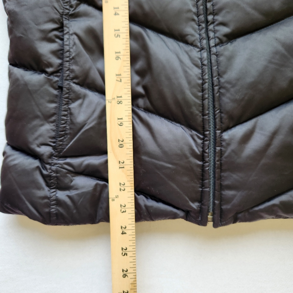 Goose Down Vest Quilted Puffer Black Fall Winter Outdoors Cabincore Warm Medium - Picture 11 of 14